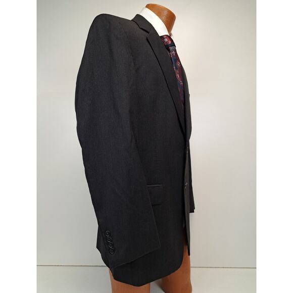 Jos A Bank Signature Collection Gray Wool 2 Piece Suit 41L Pleated Pants 34x30 - Picture 6 of 12